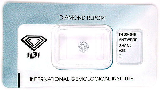 Foto 1 - Diamant IGI, Brillant 0,47ct VS2 Top Wesselton G, D5552