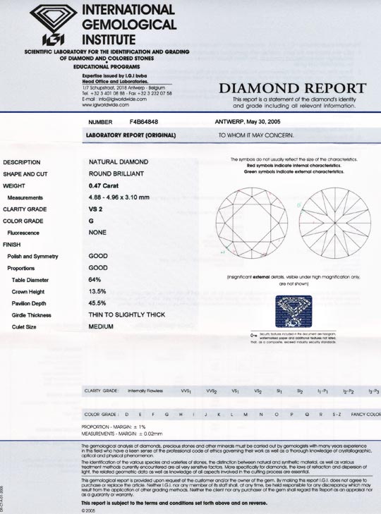 Foto 9 - Diamant IGI, Brillant 0,47ct VS2 Top Wesselton G, D5552