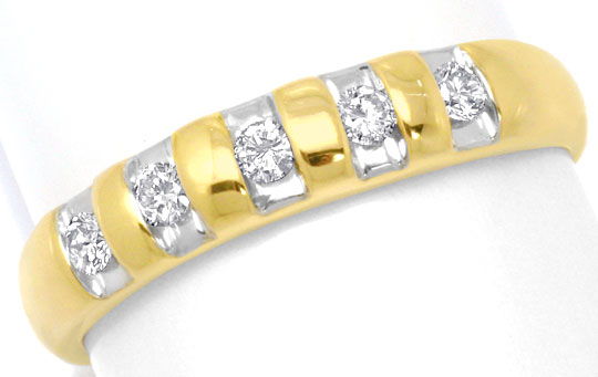 Foto 2 - Halbmemory Brillant-Ring Gelbgold 5 Diamanten 0,25Carat, S3939