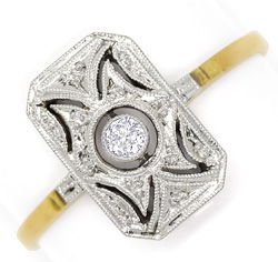 Foto 1 - Antiker Super Art Deco Diamant-Ring 14K Gold und Platin, S4792